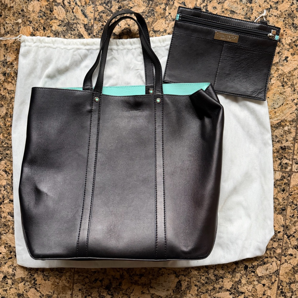Tiffany & Co. Black and Teal Tote Bag